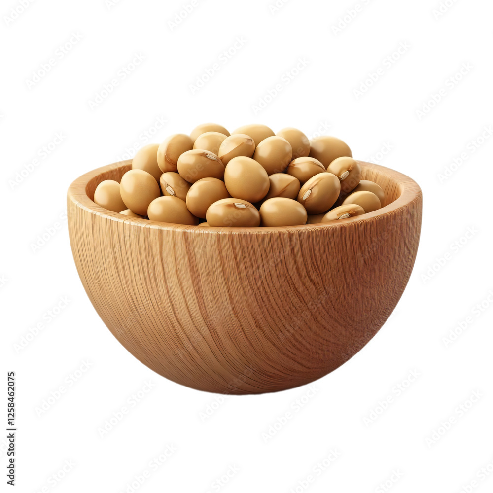 Soybeans in wooden cup isolated on transparent background Soybeans in wooden cup isolated on transparent background