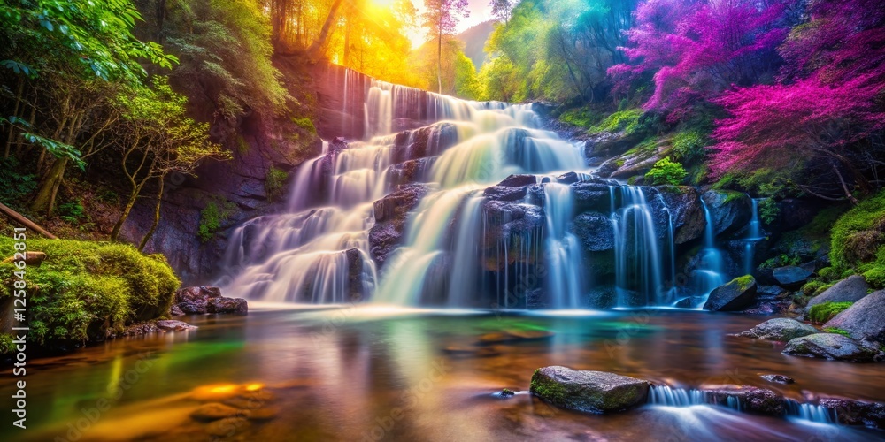 Fototapeta premium Surreal Dreamscape: Laurel Falls, Smoky Mountains National Park