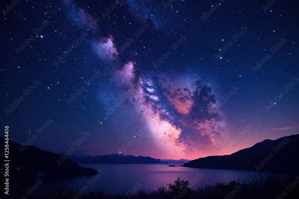 Sparkling starry night with constellations and Milky Way, dark, space, night sky Sparkling starry night with constellations and Milky Way, dark, space, night sky