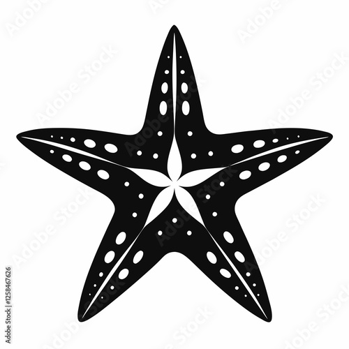Starfish vector silhouette black design white background