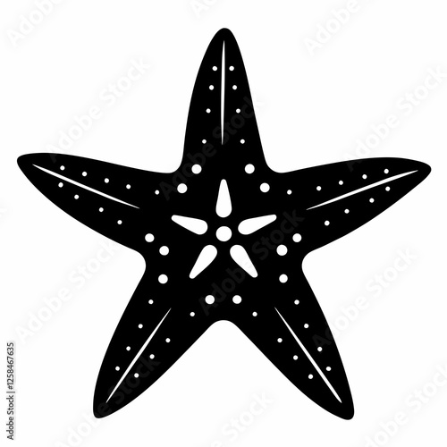 Starfish vector silhouette black design white background