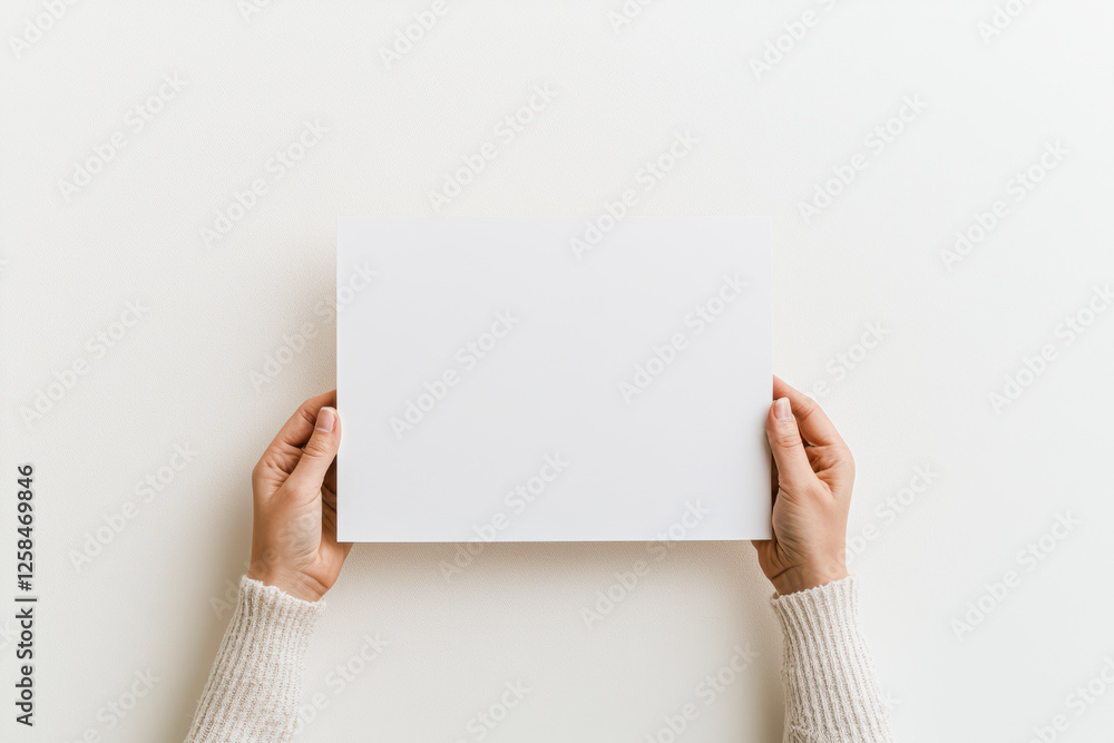 Hands holding blank canvas studio minimalist close-up creativity Hands holding blank canvas studio minimalist close-up creativity