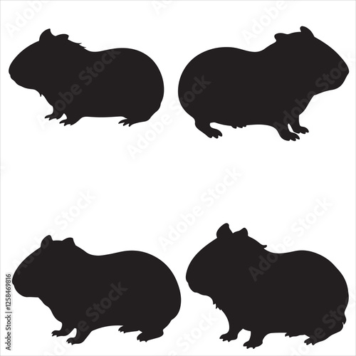 SET OF VECTOR VARIOUS Guinea Pig SILHOUETTES