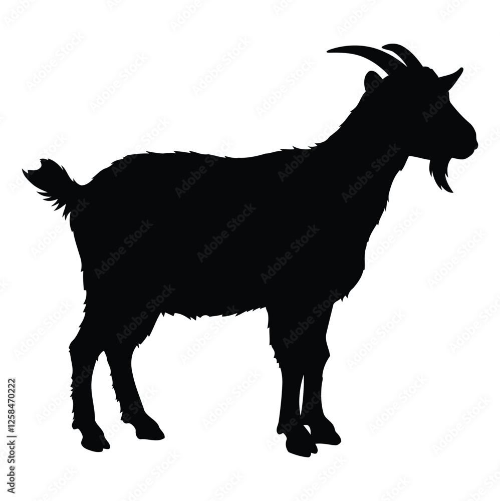 Goat silhouette vector illustration. Goat silhouette vector illustration.