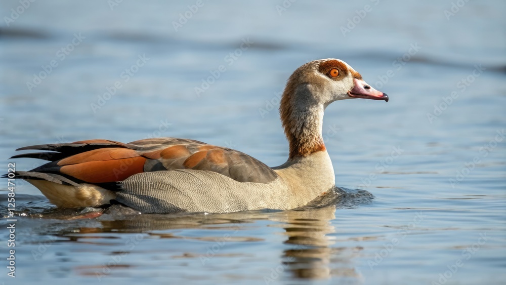 Obraz premium Egyptian Goose Alopochen aegyptiaca in Water, africa, freshwater, tropical water