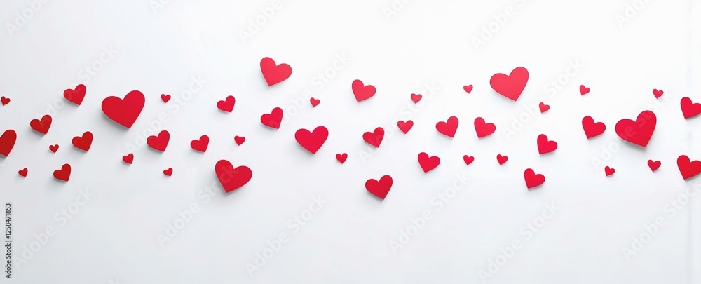 Conceptual abstract design with floating hearts in elegant white space for Valentine's Day Conceptual abstract design with floating hearts in elegant white space for Valentine's Day