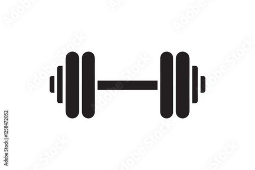 barbell icon vector silhouette isolated in white background