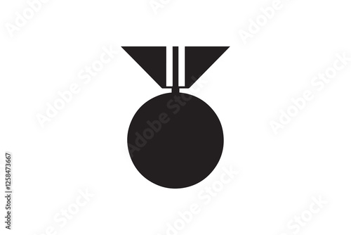 medal icon vector silhouette isolated in white background