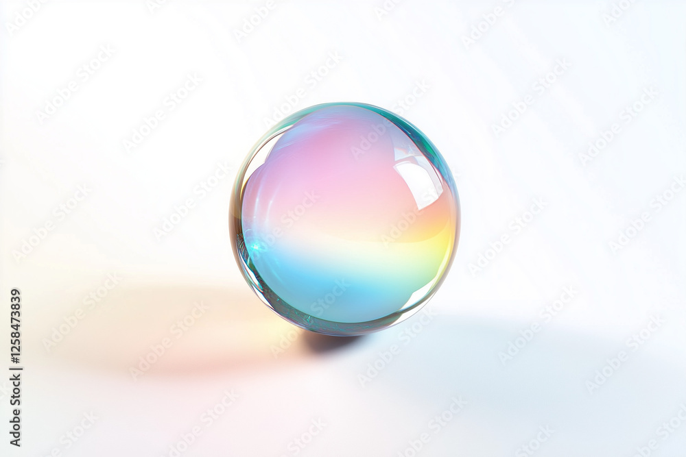 Iridescent Glass Sphere with Soft Glow Iridescent Glass Sphere with Soft Glow