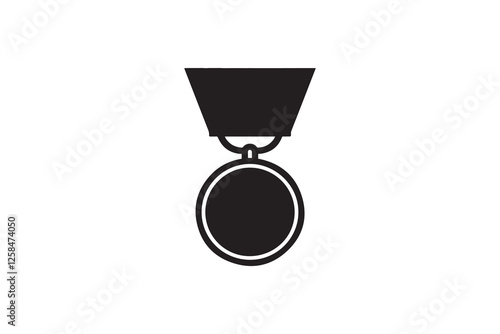 medal icon vector silhouette isolated in white background