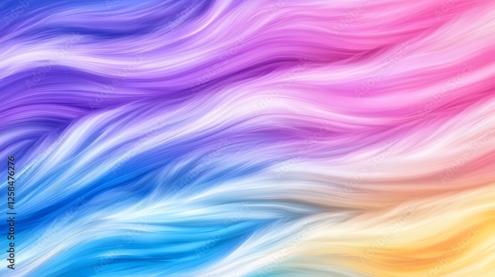 Obraz premium Colorful Abstract Waves of Soft Pastel Swirls in Gradient Motion