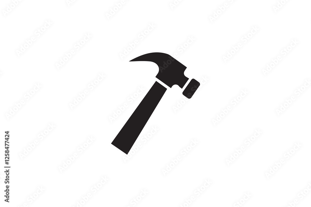 hammer icon vector silhouette isolated in white background hammer icon vector silhouette isolated in white background
