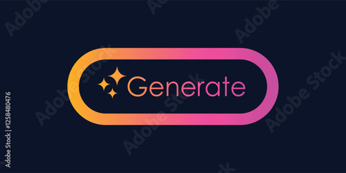 Artificial Intelligence AI generated icon logo. Artificial intelligence button for generating apps. Artificial intelligence generates buttons or web applications or AI generation online tool UI