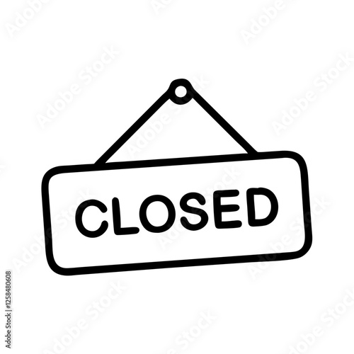 Black vector icon of "CLOSED" sign 