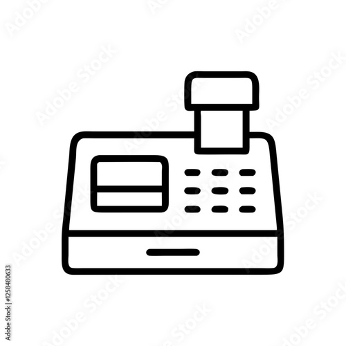 Simple black vector icon of cash register