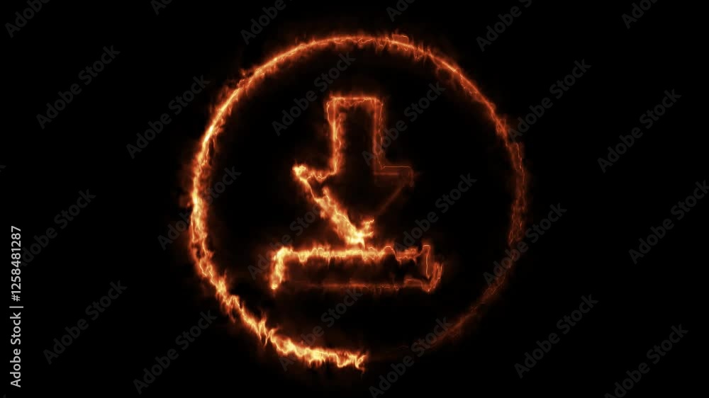 arrow circle down symbol inflamed. Then disappears. In - Out loop. Download button icon, arrow symbol animation. Alpha channel Premultiplied - Matted with color black arrow circle down symbol inflamed. Then disappears. In - Out loop. Download button icon, arrow symbol animation. Alpha channel Premultiplied - Matted with color black