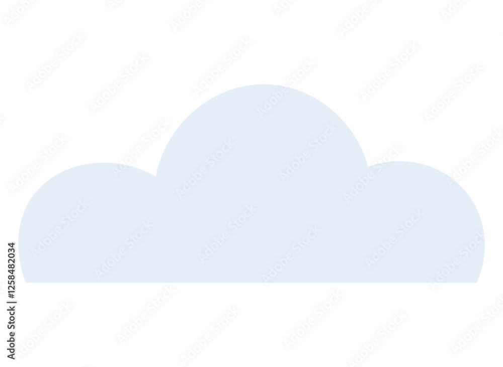 Light blue cloud shape with smooth curves evoking simplicity, nature, and technology. Ideal for data storage, weather forecast, cloud computing, minimalistic design, communication, nature themes Light blue cloud shape with smooth curves evoking simplicity, nature, and technology. Ideal for data storage, weather forecast, cloud computing, minimalistic design, communication, nature themes