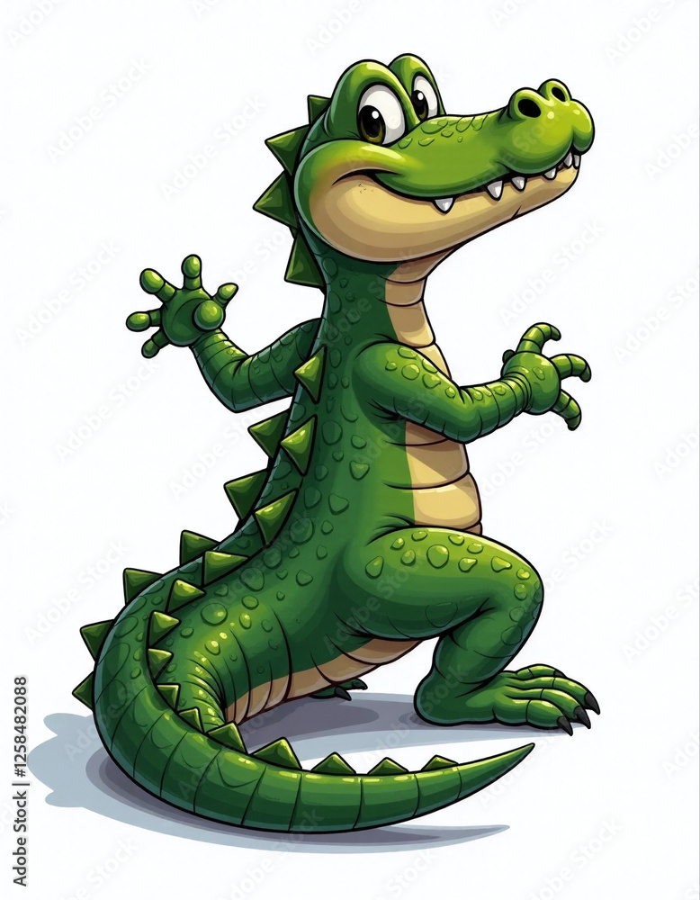 Fototapeta premium green dragon cartoon