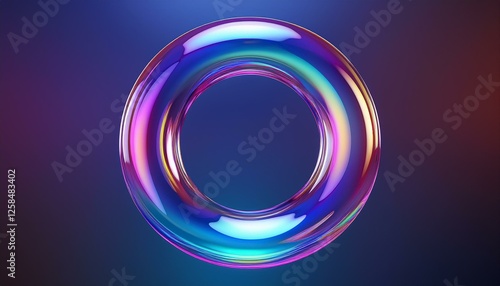 Wallpaper Mural 3d abstract glass liquid holographic transparent circle ring render background.
Generated image Torontodigital.ca