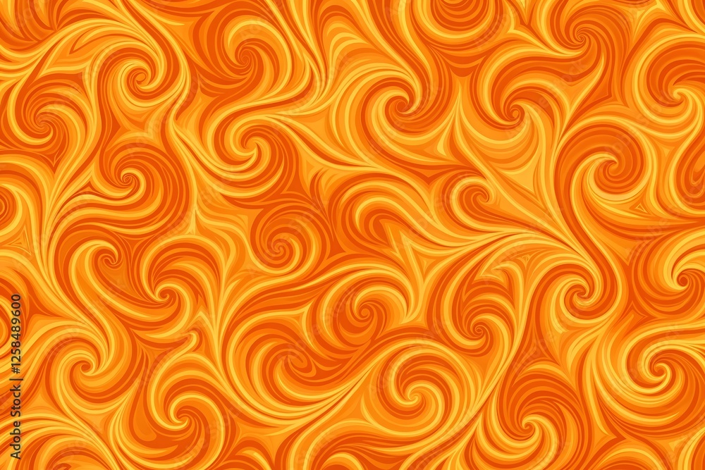 Vibrant swirling orange pattern with intricate ornamental details creating an elegant and decorative abstract background perfect for artistic and luxury-themed designs Vibrant swirling orange pattern with intricate ornamental details creating an elegant and decorative abstract background perfect for artistic and luxury-themed designs