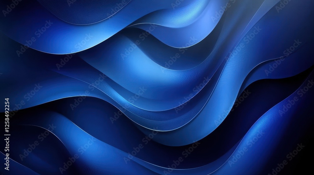 Intricate royal blue silk waves background with subtle light interplay Intricate royal blue silk waves background with subtle light interplay