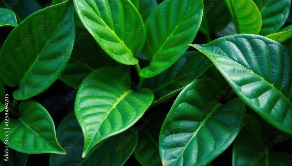 Tropical leafy greens in a dense thicket, tropical leaves, botanical, dense foliage Tropical leafy greens in a dense thicket, tropical leaves, botanical, dense foliage