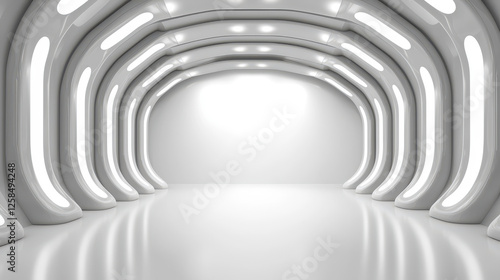 Wallpaper Mural modern white studio backdrop with curved walls and bright lighting, perfect for photography or video shoots Torontodigital.ca