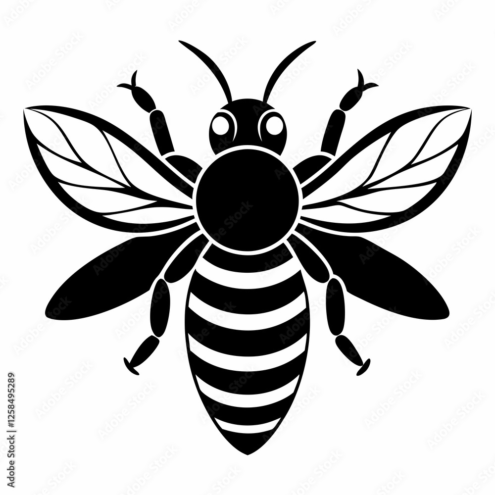 Bee vector silhouette black design white background Bee vector silhouette black design white background