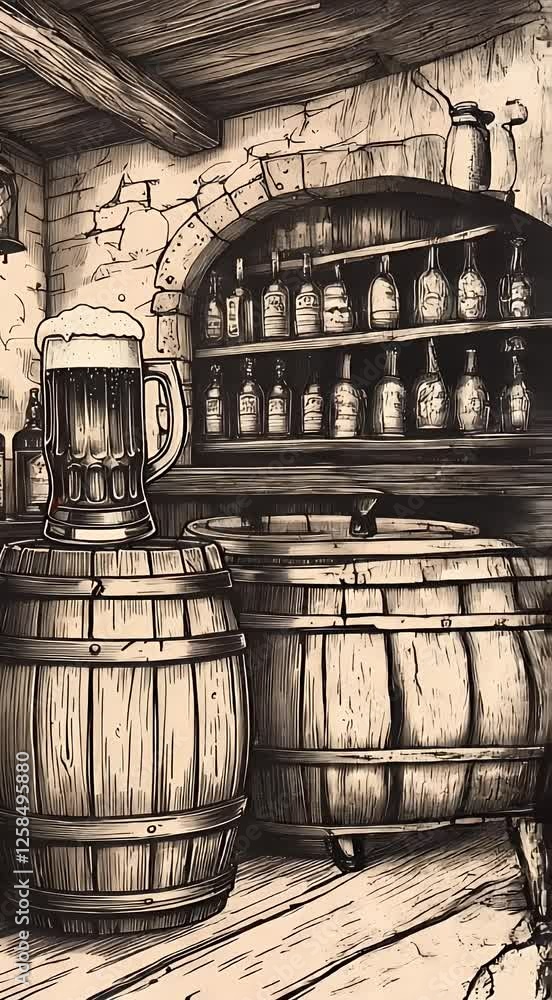 4k day beer mug ink international wooden animation 4k day beer mug ink international wooden animation