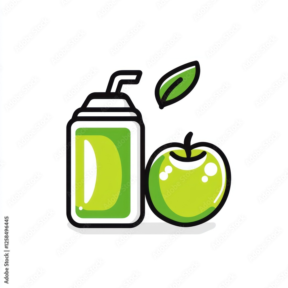 Fresh Apple Juice Carton Illustration Fresh Apple Juice Carton Illustration