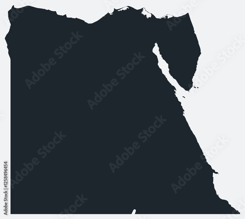 Egypt map. Just a simple border map. Shape of the country. Flat blank Egypt outline. Vector boundary illustration.