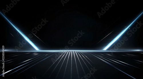Futuristic technology style abstract dark background, empty scene with sense of space, background for product display and modern advertising design