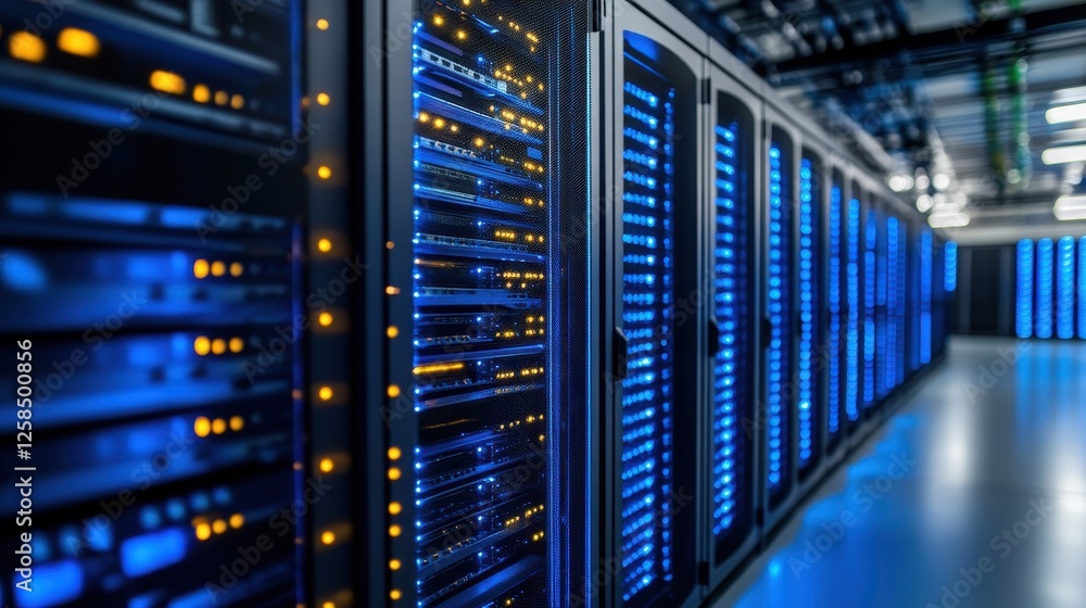 network server room,Internet, server, computer room, technology, data,Abstract futuristic blue glowing data center, dark background. Large server room with modern minimalist design. network server room,Internet, server, computer room, technology, data,Abstract futuristic blue glowing data center, dark background. Large server room with modern minimalist design.