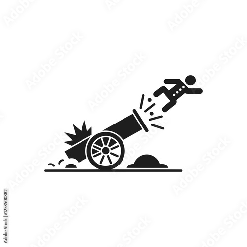 Human Cannonball Circus Act Icon
