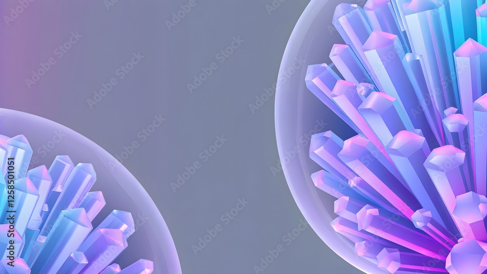 Abstract 3d rendered crystal formations vibrant Abstract 3d rendered crystal formations vibrant