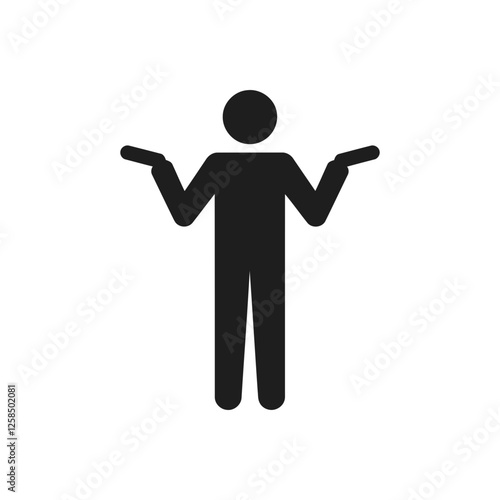 Uncertain Shrug Body Language Icon