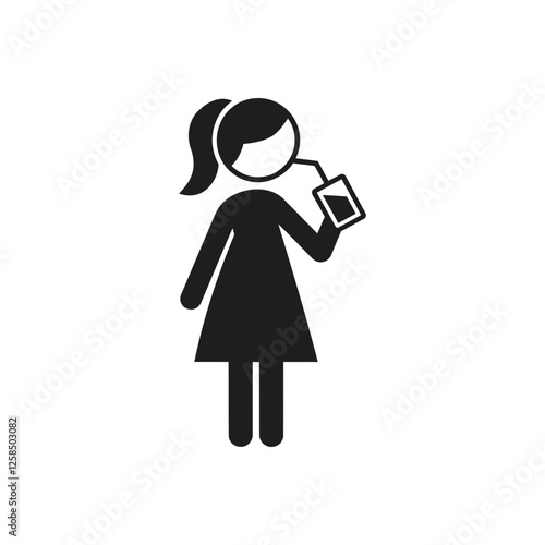 Girl Drinking Beverage Icon