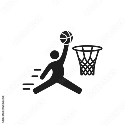 Basketball Player Scoring Icon
