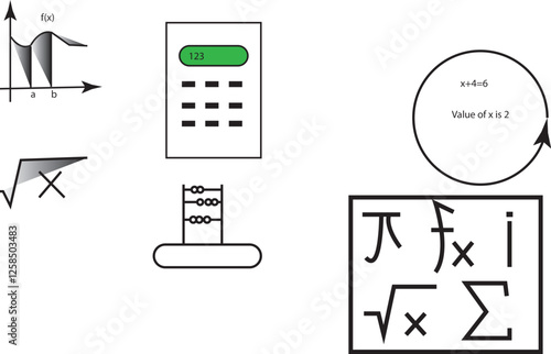 vector illustration of a set of calculator