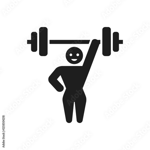 Happy Weightlifter Victory Icon