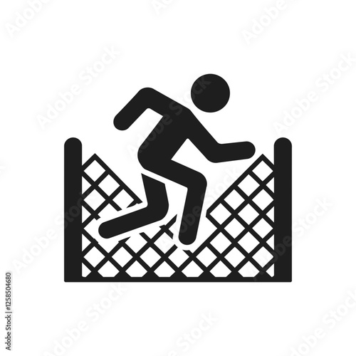 Fence Breaking Danger Icon