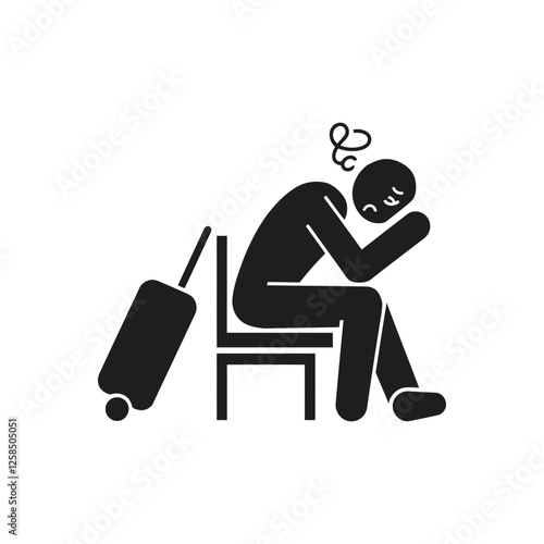 Travel Weariness Luggage Rest Icon