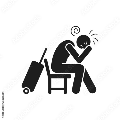 Travel Fatigue Exhaustion State Icon