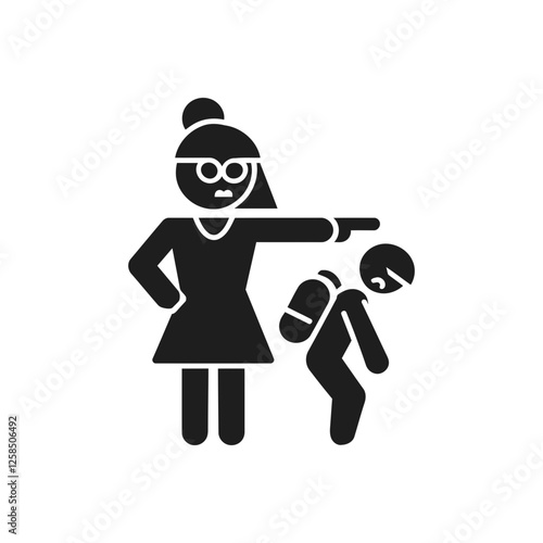 Angry Parent Scolding Child Icon