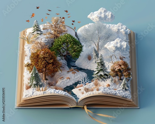 A book landscape showcasing nature's beauty. photo