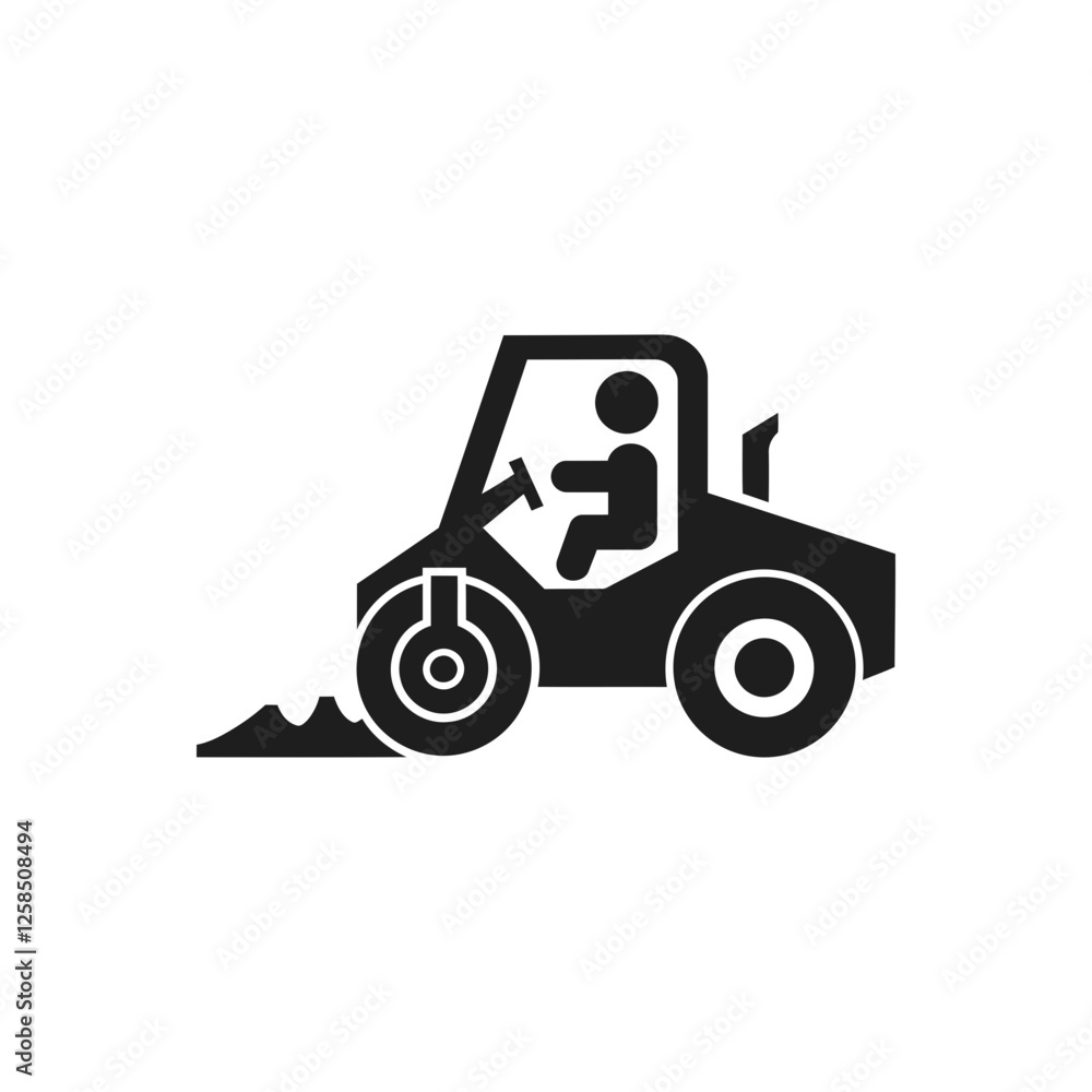Fototapeta premium Construction Vehicle Operator Work Icon
