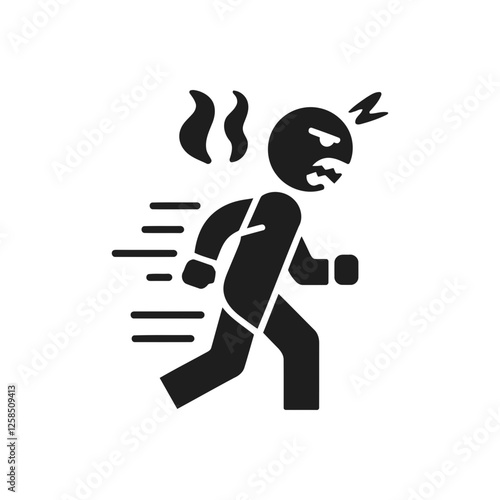 Exhausted Running Person Warning Icon