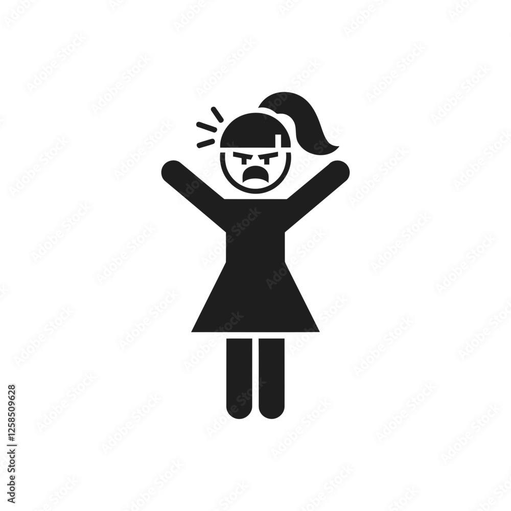 Female Rage Display Action Icon Female Rage Display Action Icon