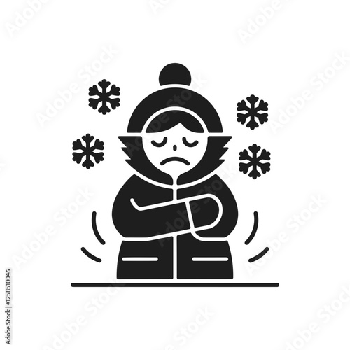 Cold Weather Shivering Person Icon