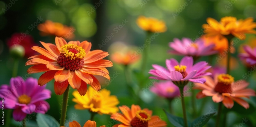 vibrant flowers blooming in a garden, botanical, garden, blooms vibrant flowers blooming in a garden, botanical, garden, blooms